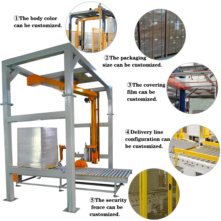 Heavy-Duty Conveyor Automatic Rotary Wrapping Machine Packing Machine (tipe online, digunakan untuk jalur pengepakan)