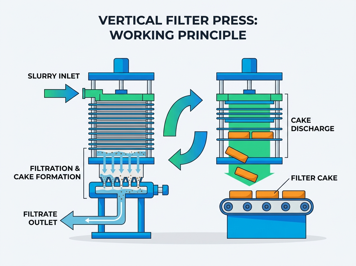 Tekan filter vertikal